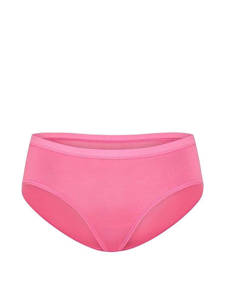 Bavlněné kalhotky hiphugger. Produkt je růžové barvy a pochází z kolekce Victoria's Secret.
