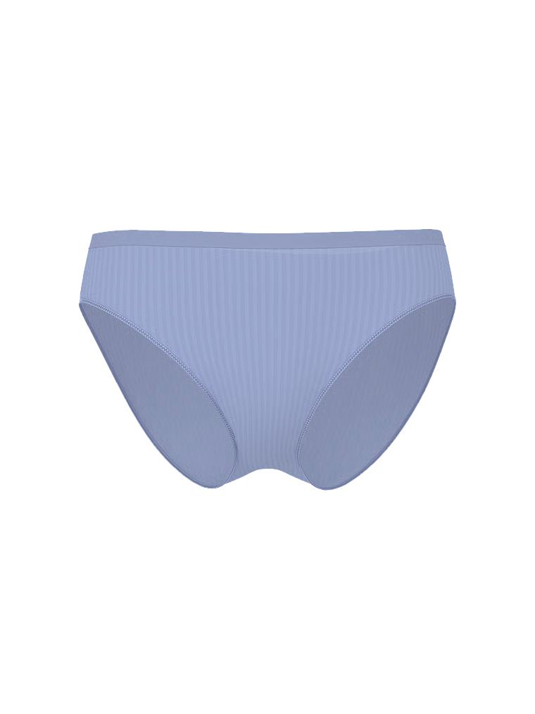 Bezešvé průsvitné žebrové bikinové kalhotky. Produkt je fialové barvy a pochází z kolekce Seamless.