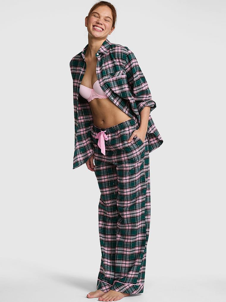 PINK Dlouhá pyžamová souprava Favorite Flannel