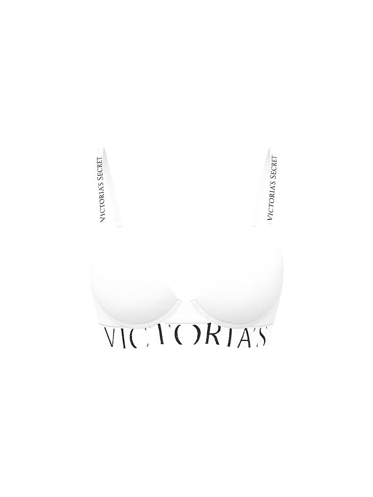 Push-up bavlněná podprsenka Perfect Shape Exploded Logo. Produkt je bílý a pochází z kolekce triček.