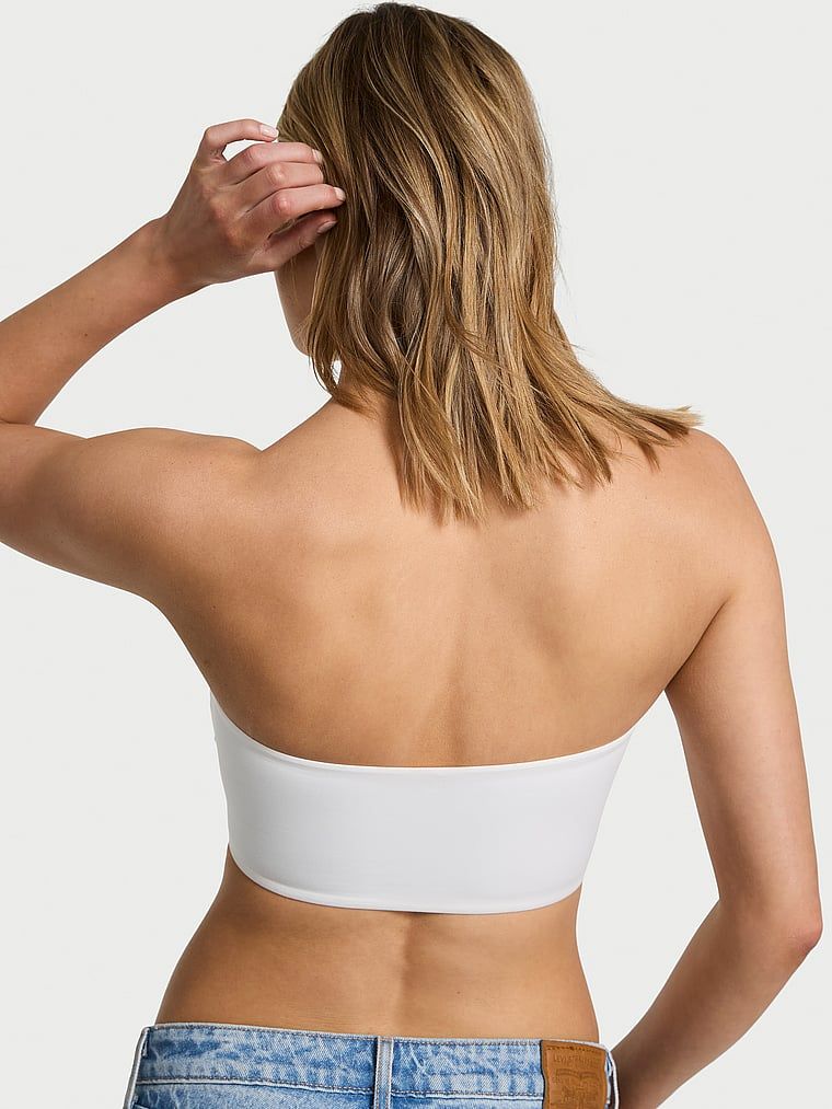 FeatherSoft bezramenný bralette top. Produkt je bílý a pochází z kolekce Victoria's Secret.