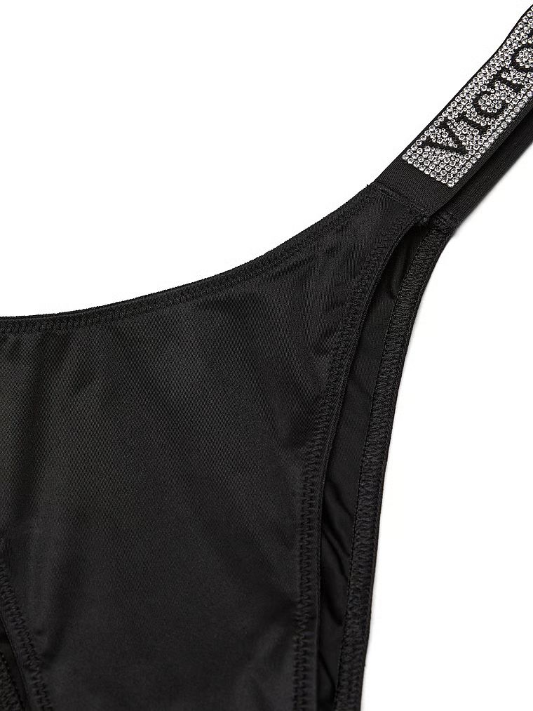 Brazilské kalhotky s brazilskými proužky Shine Strap. Produkt je černý a pochází z kolekce Very Sexy.