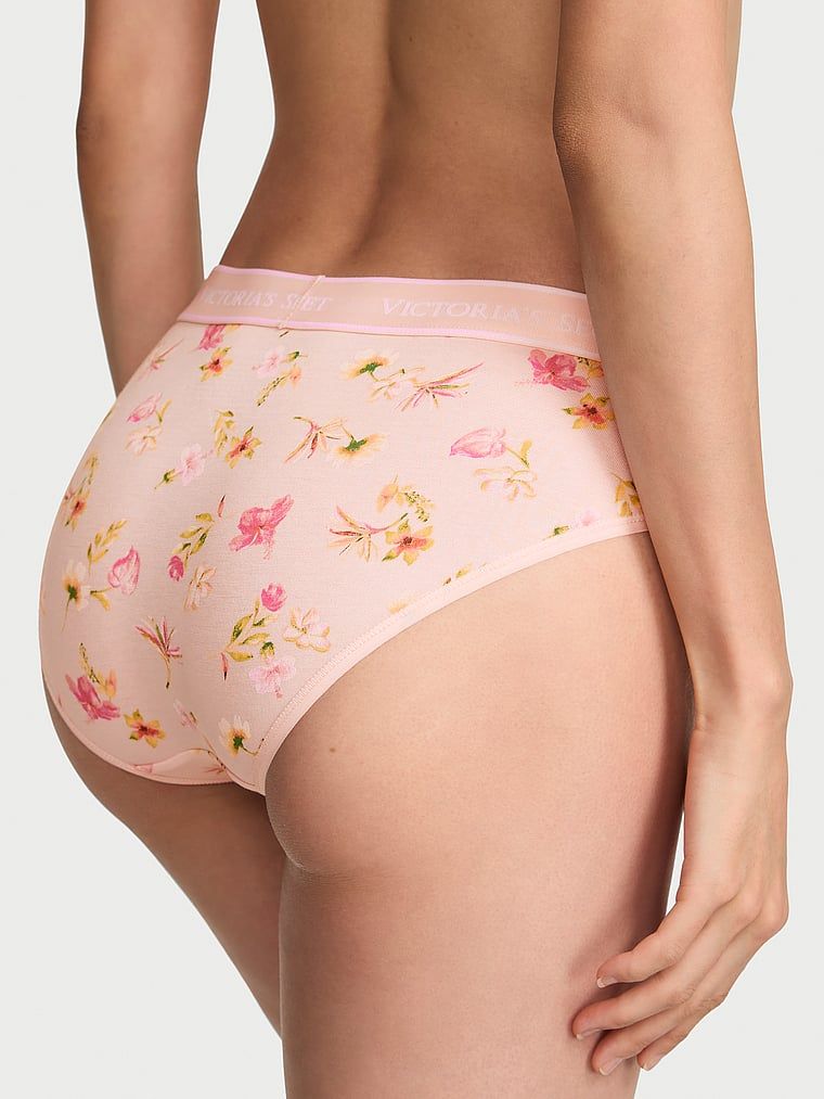 Bavlněné kalhotky s logem Hiphugger v pase. Produkt má květinovou barvu a pochází z kolekce Cotton.