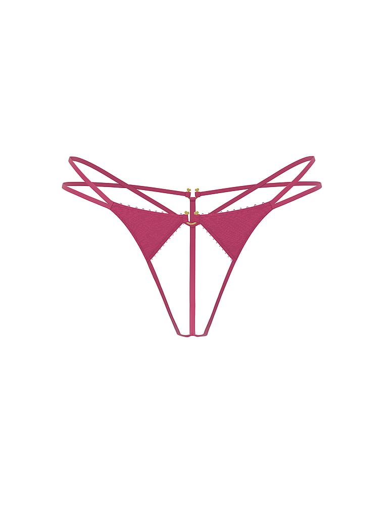 Tanga bez kování na pásky se stopou. Produkt je fialové barvy a pochází z kolekce Very Sexy.