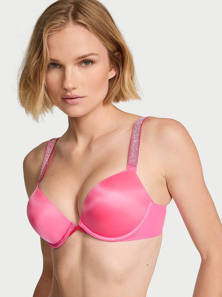 Very Sexy Saténová lesklá push-up podprsenka Bombshell Add-2-Cups