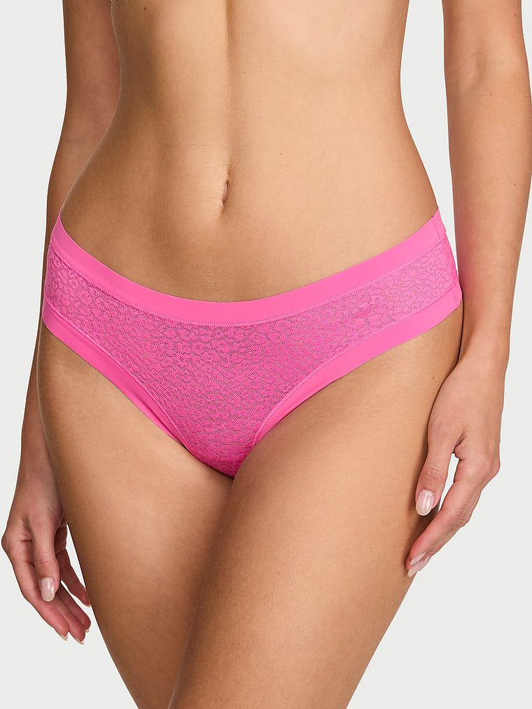 Krajková tanga No-Show s leopardím vzorem