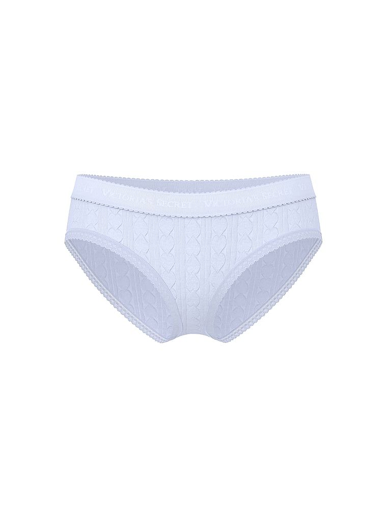 Bavlněné kalhotky se srdíčky a logem Heart Pointelle Hiphugger. Produkt je fialové barvy a pochází z kolekce Cotton.