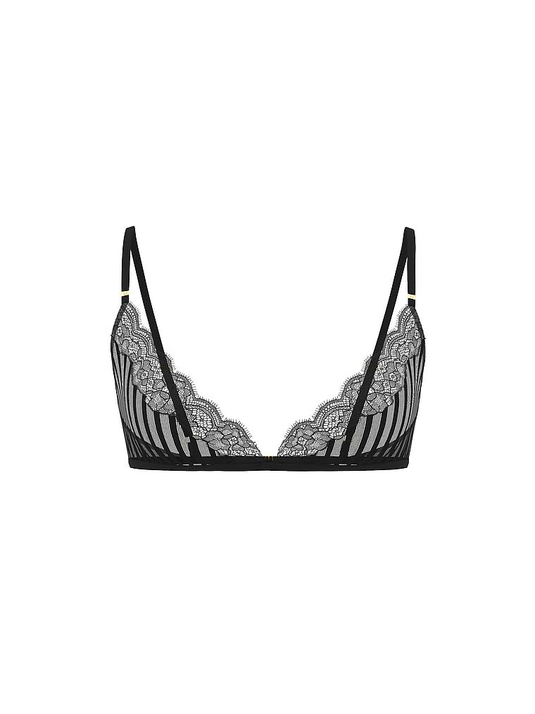 Podprsenka Tease průsvitný pruh. Produkt je černý a pochází z kolekce Victoria's Secret.