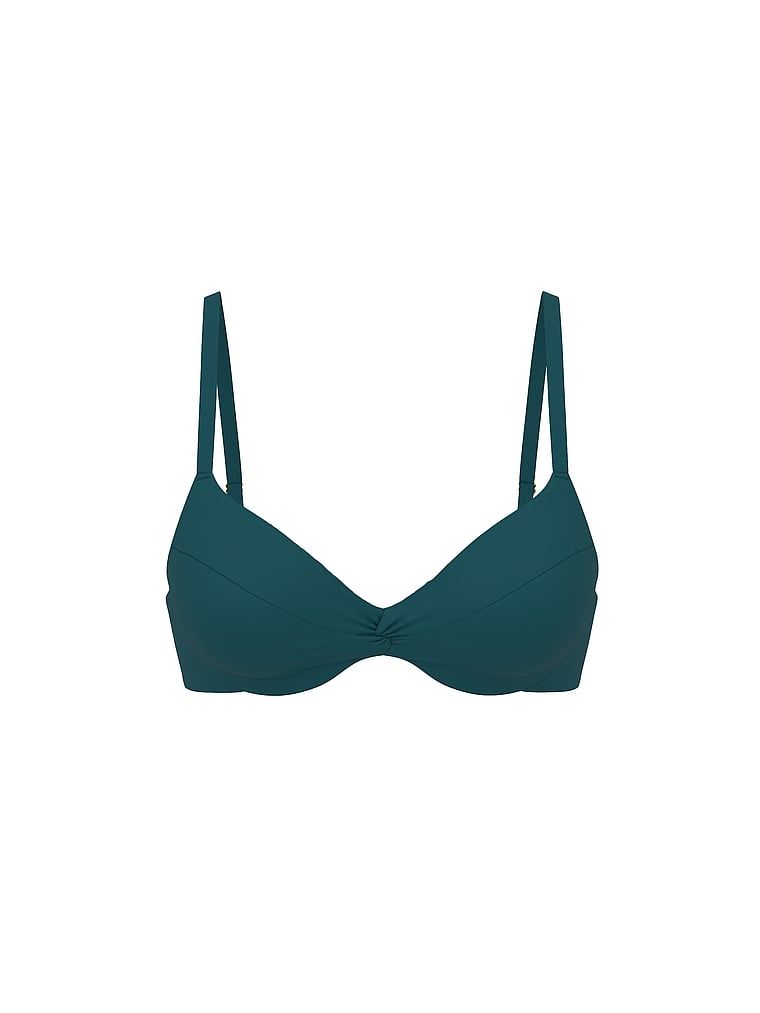 Top v bikinách s kliky Essential Twist. Produkt je modré barvy a pochází z kolekce Victoria's Secret Swim.