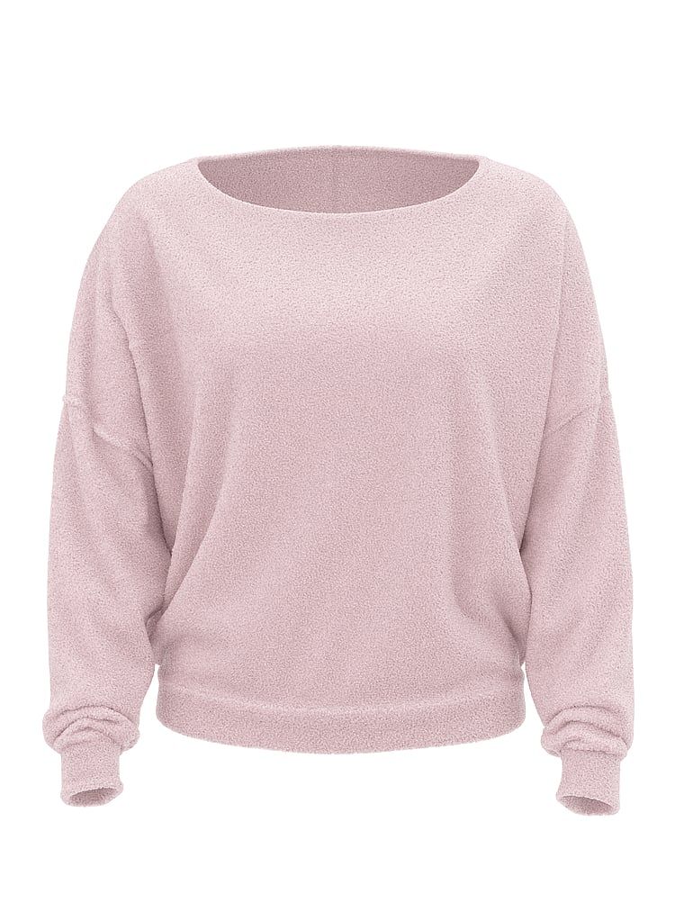 Pletená mikina s širokým výstřihem Letní úplet. Produkt je růžový a pochází z kolekce Victoria's Secret.