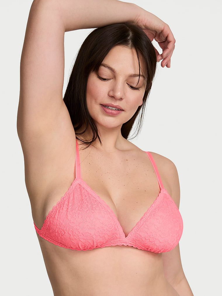 Victoria's Secret Nepodšitá krajková trojúhelníčková braletka