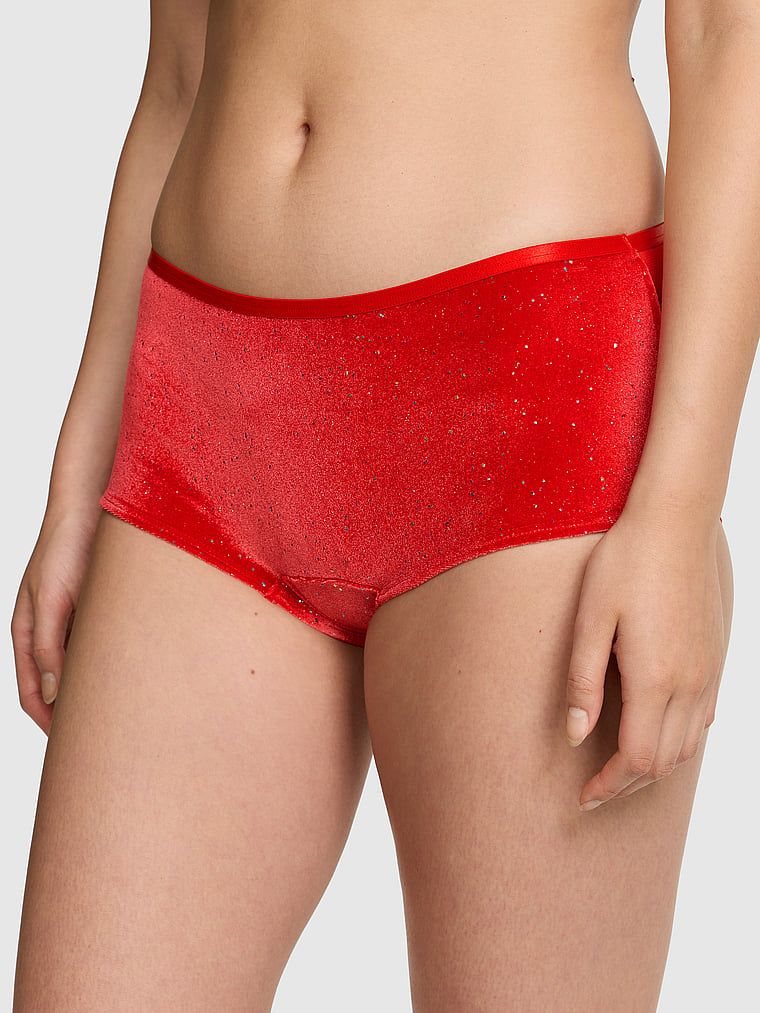 PINK Velurové kalhotky boyshort Plush Touch
