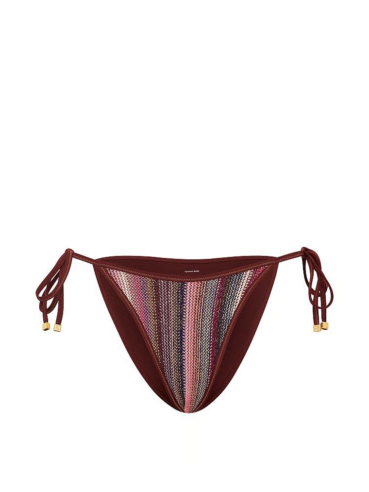 Třpytivé pruhy Cheeky bikinové spodní části. Produkt je vzorovaný a pochází z kolekce Victoria's Secret Swim.