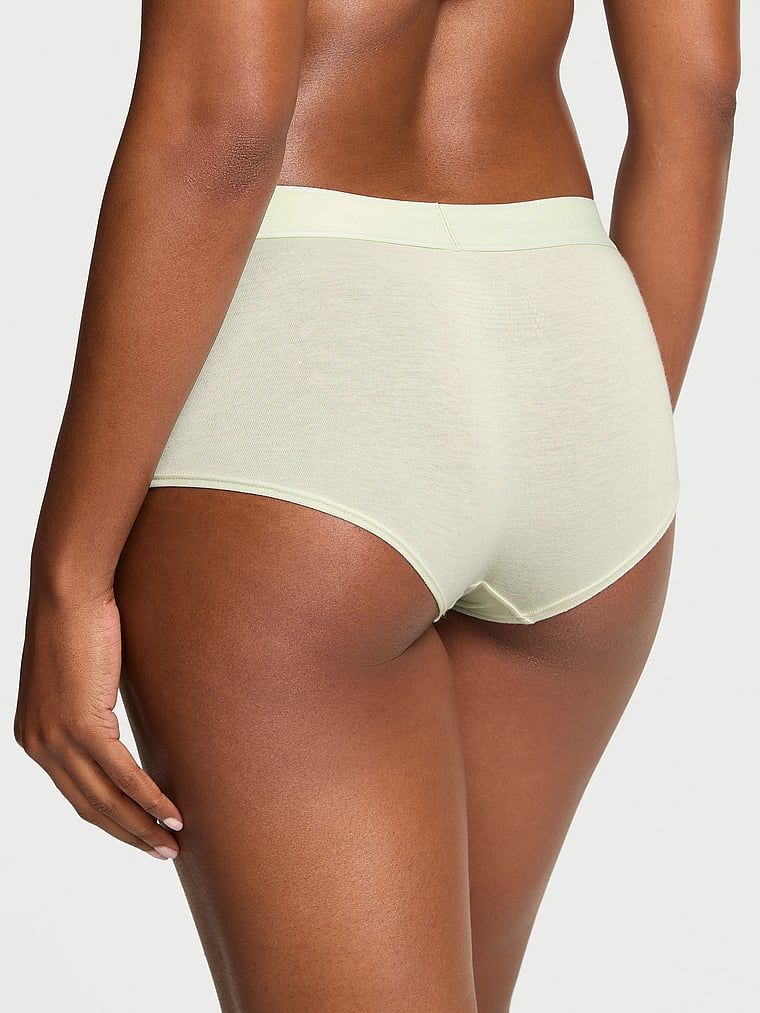 Bavlněné šortky s logem v pase Boyshort. Produkt má zelenou barvu a pochází z kolekce Cotton.