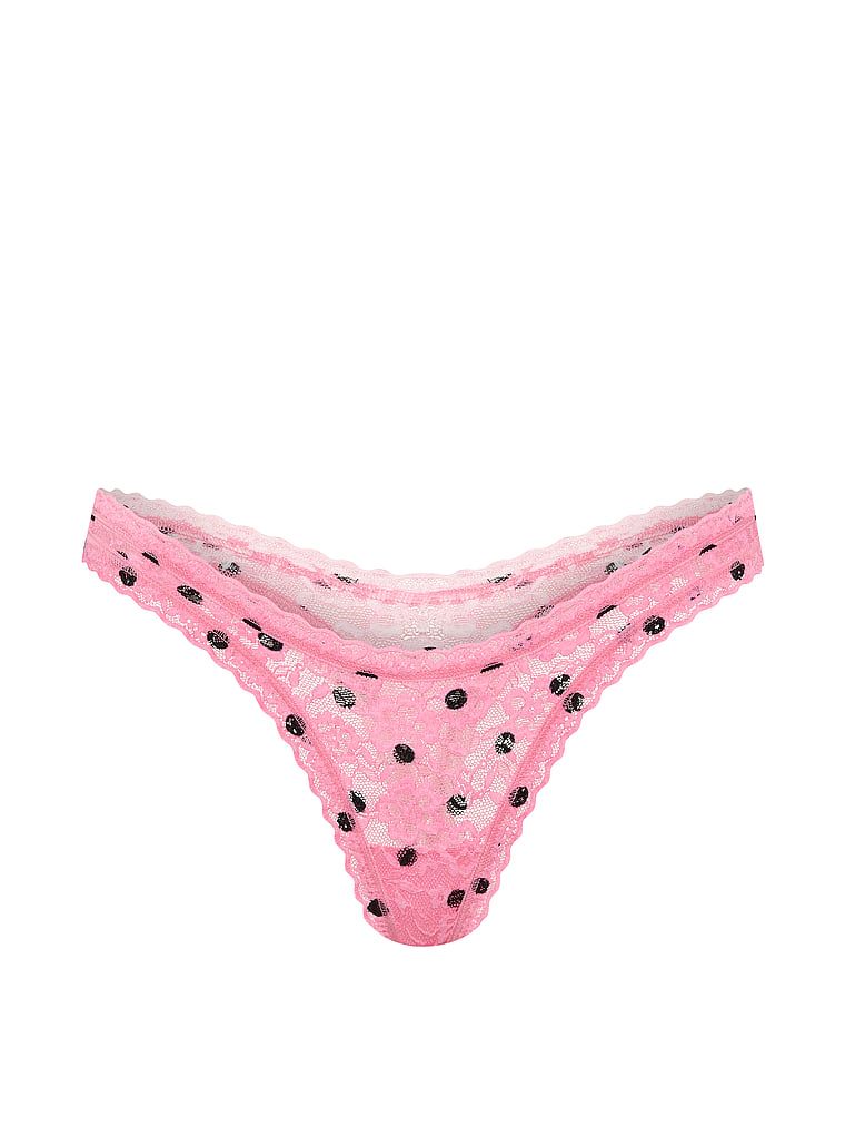 Ultra-Mini Scoop krajkové tanga. Produkt má barevný potisk a pochází z kolekce Lacie.