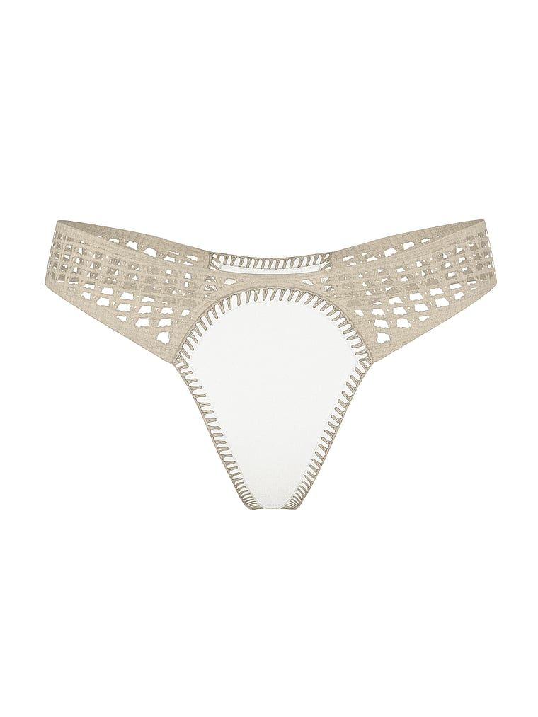 Spodní díl bikin tanga Archives Háčkování Potápění. Produkt je bílý a pochází z kolekce Victoria's Secret Swim.