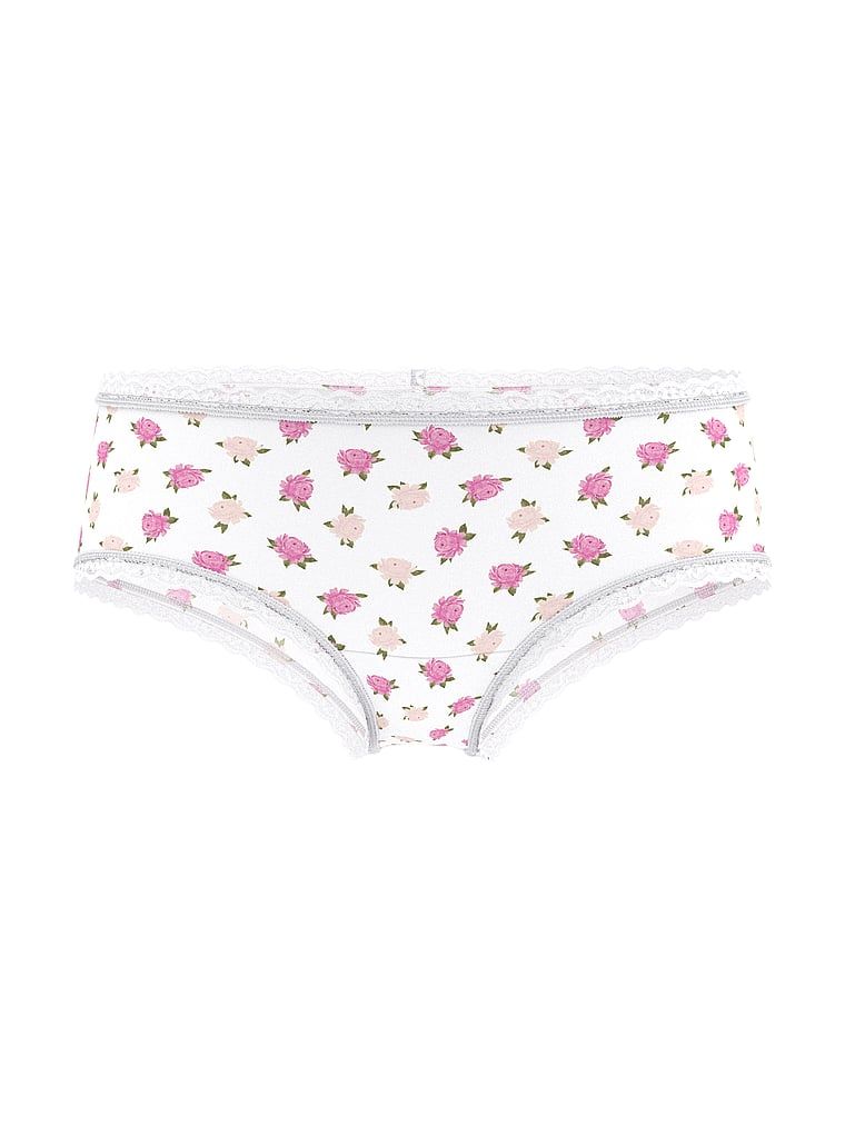 Bavlněné kalhotky s krajkou na okrajích Lace-Waist Cheeky. Výrobek má květinový vzor a pochází z kolekce Lacie.