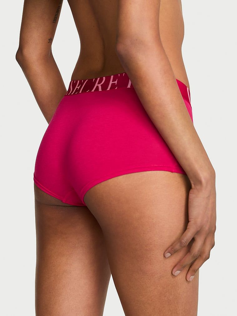 Logo Boyshorts s explodovaným Cotton. Produkt je růžové barvy a pochází z kolekce Cotton.