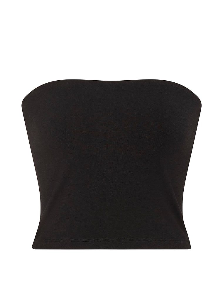 Bavlněný top bez ramínek bez ramínek. Produkt je černý a pochází z kolekce Angel Essentials.