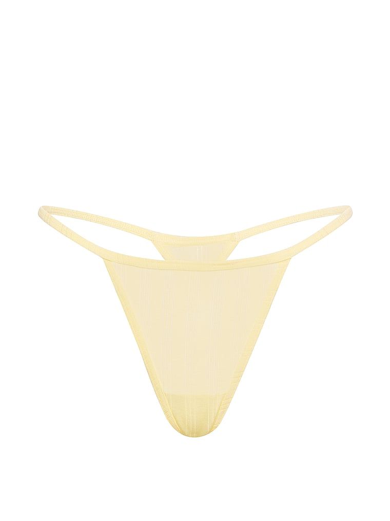 Tanga vyrobená ze SoSoft Ultra-Fine modalu. Produkt je žluté barvy a pochází z kolekce Victoria's Secret.