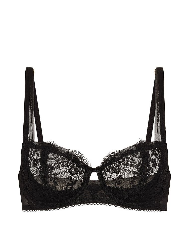 Wicked Mesh-Lem nepolstrovaná podprsenka s balkonety. Produkt je černý a pochází z kolekce Dream Angels.