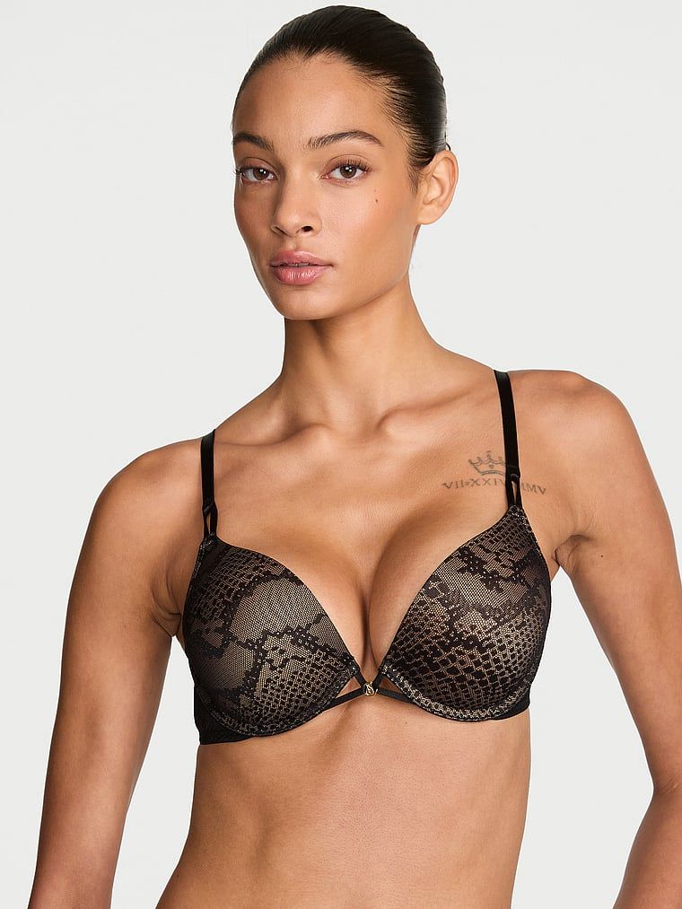 Very Sexy Podprsenka Bombshell s krajkou se vzorem zmije a push-up efektem přidávající 2 velikosti košíčků