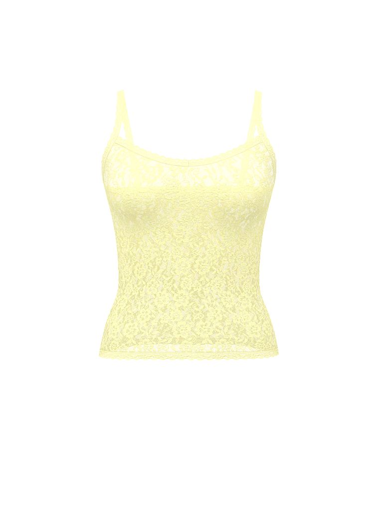 Krajkový top s tenkými ramínky, Cami. Produkt je žluté barvy a pochází z kolekce Victoria's Secret.
