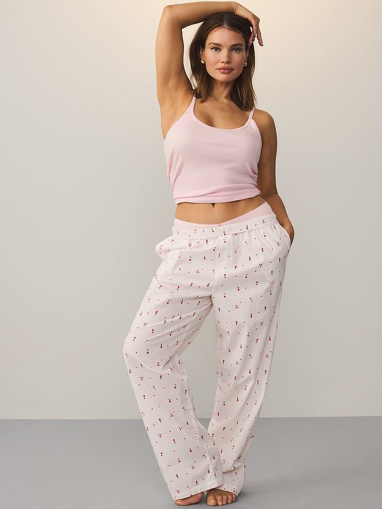 Mix & Match bavlněné noční top. Produkt je růžové barvy a pochází z kolekce Victoria's Secret.