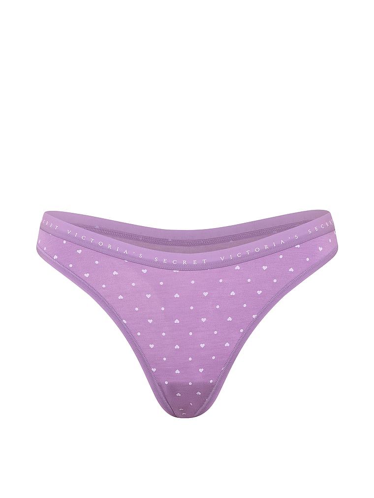 Bavlněné tanga s vysokými nohavičkami. Produkt má vzorovanou barvu a pochází z kolekce Victoria's Secret.
