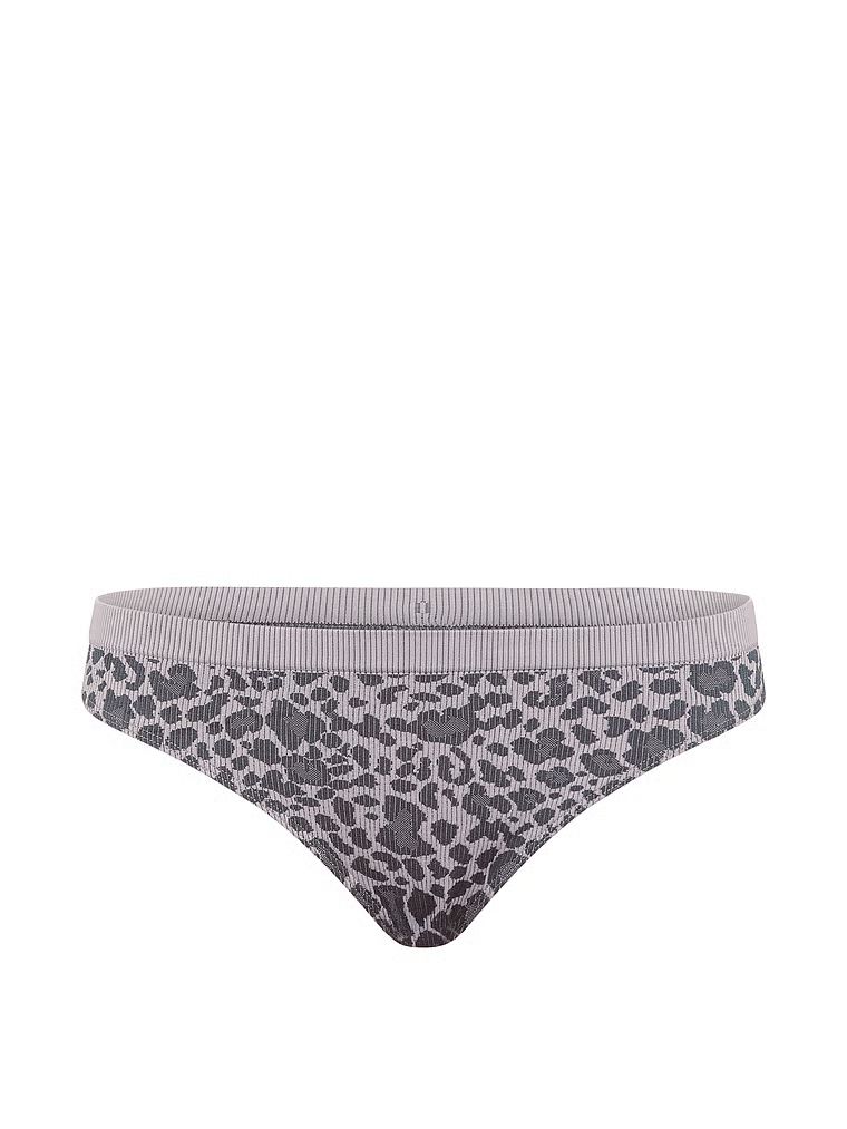 Bezešvé žebrované tanga s leopardím žebrováním. Produkt má vzorovanou barvu a pochází z kolekce Seamless.