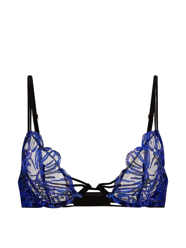 Nevycpávaná podprsenka s flitry Party Floral Demi. Produkt je vzorovaný a pochází z kolekce Very Sexy.