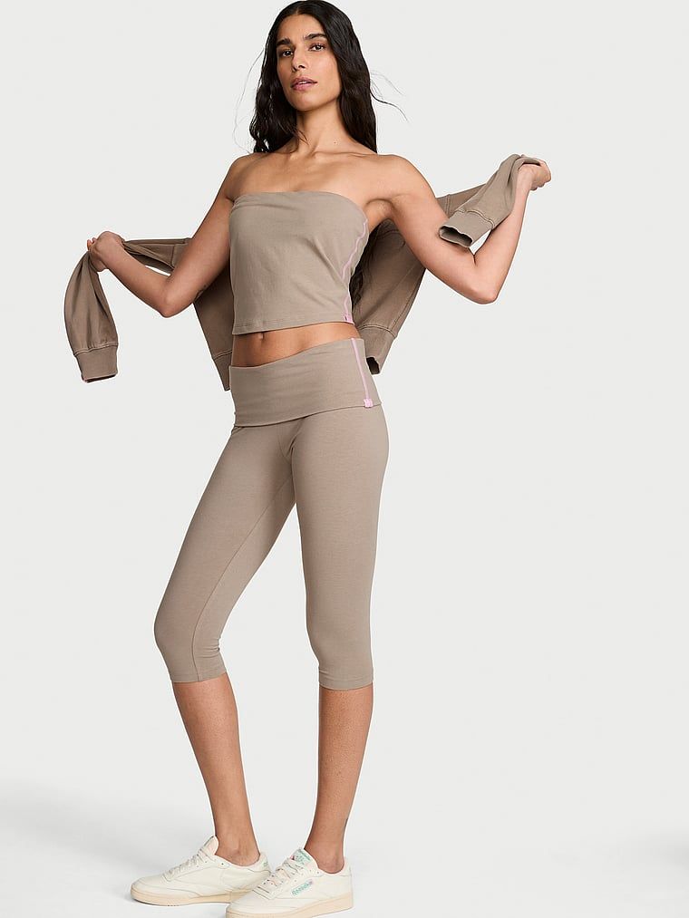 Angel Essentials Bavlněné  capri legíny s přeložením