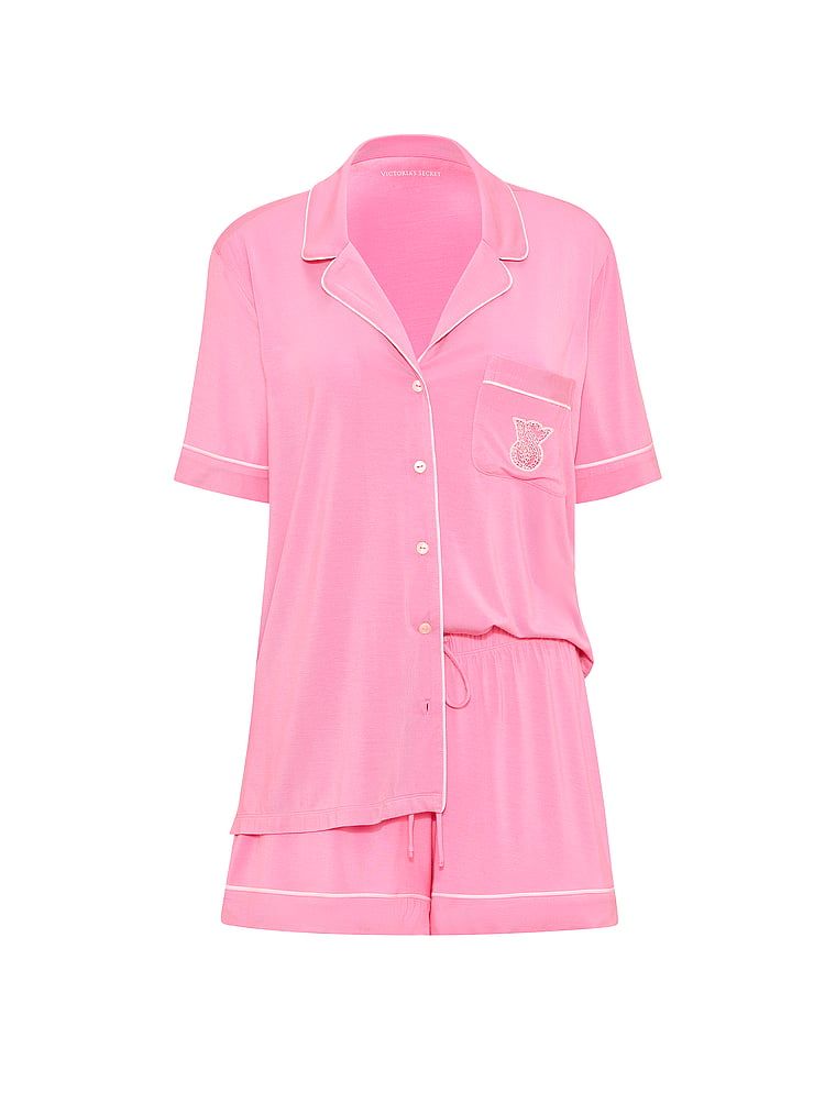 Modální pyžamo se SoSoft kraťasy. Produkt je růžové barvy a pochází z kolekce Victoria's Secret.