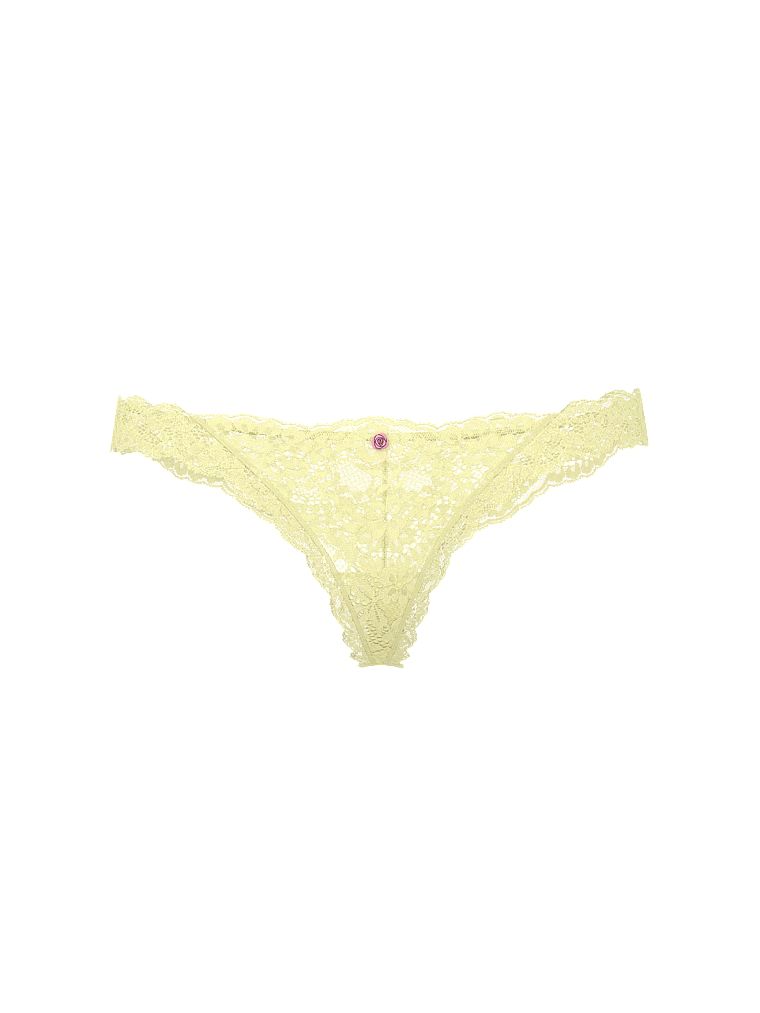 Krajkové krajkové tanga. Produkt je žluté barvy a pochází z kolekce Dream Angels.