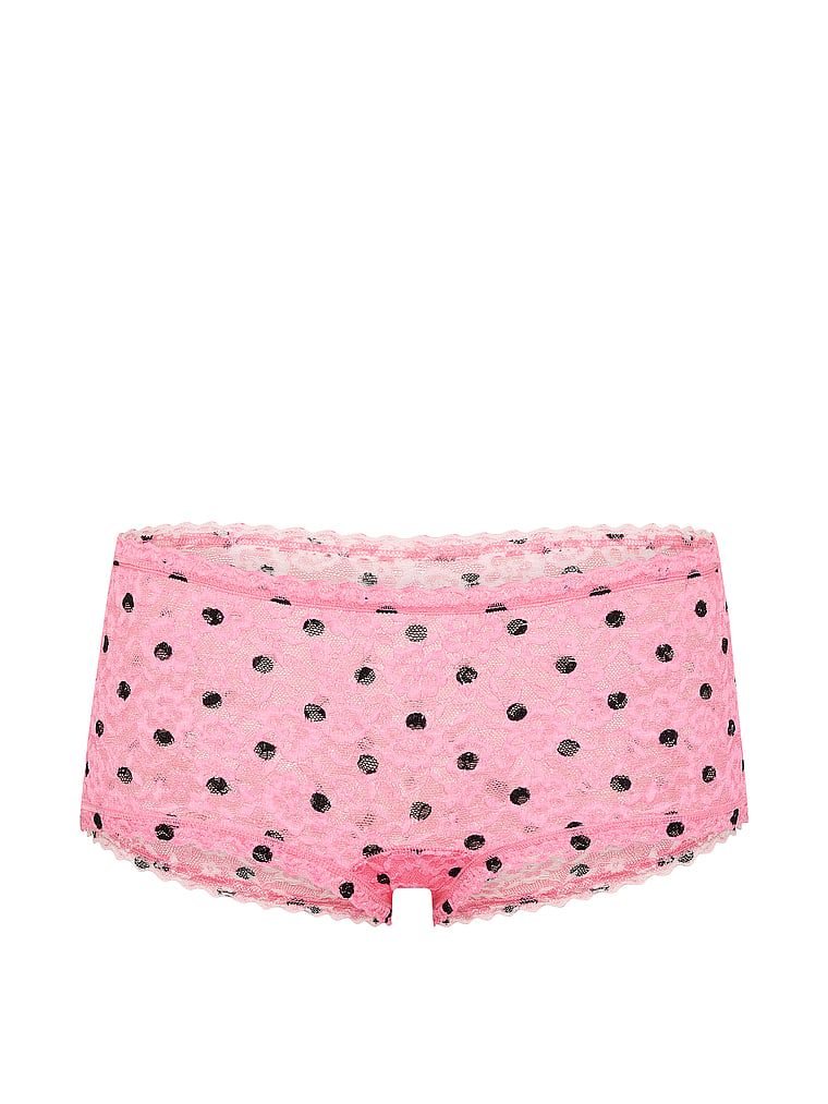 Krajkové kraťasy s nízkým pasem Boyshorts. Produkt má barevný potisk a pochází z kolekce Lacie.