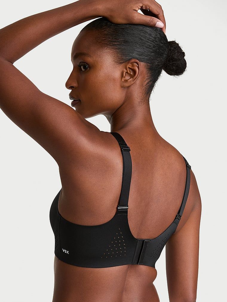VSX Featherweight Max GlossyTech Maximum Support sportovní podprsenka. Produkt je černý a pochází z kolekce VSX.