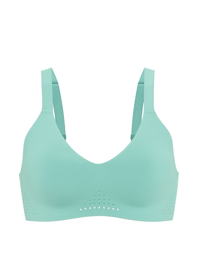 Sportovní podprsenka s výstřihem do V VSX Featherweight. Produkt je modré barvy a pochází z kolekce VSX.
