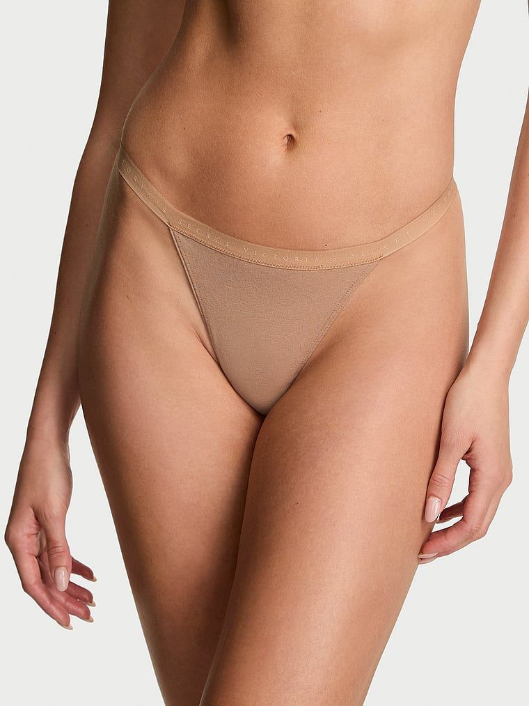 Victoria's Secret Kalhotky V-String z elastické bavlny