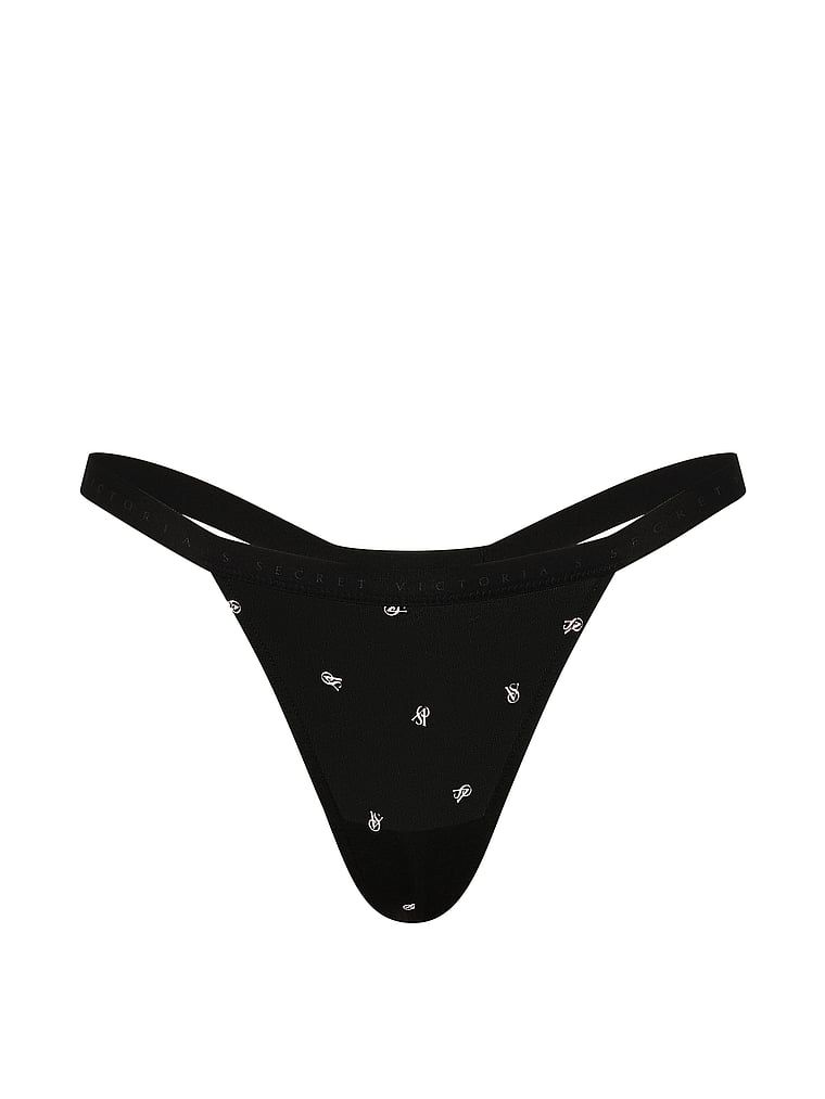 Pružné bavlněné tanga. Produkt má vzorovanou barvu a pochází z kolekce Victoria's Secret.