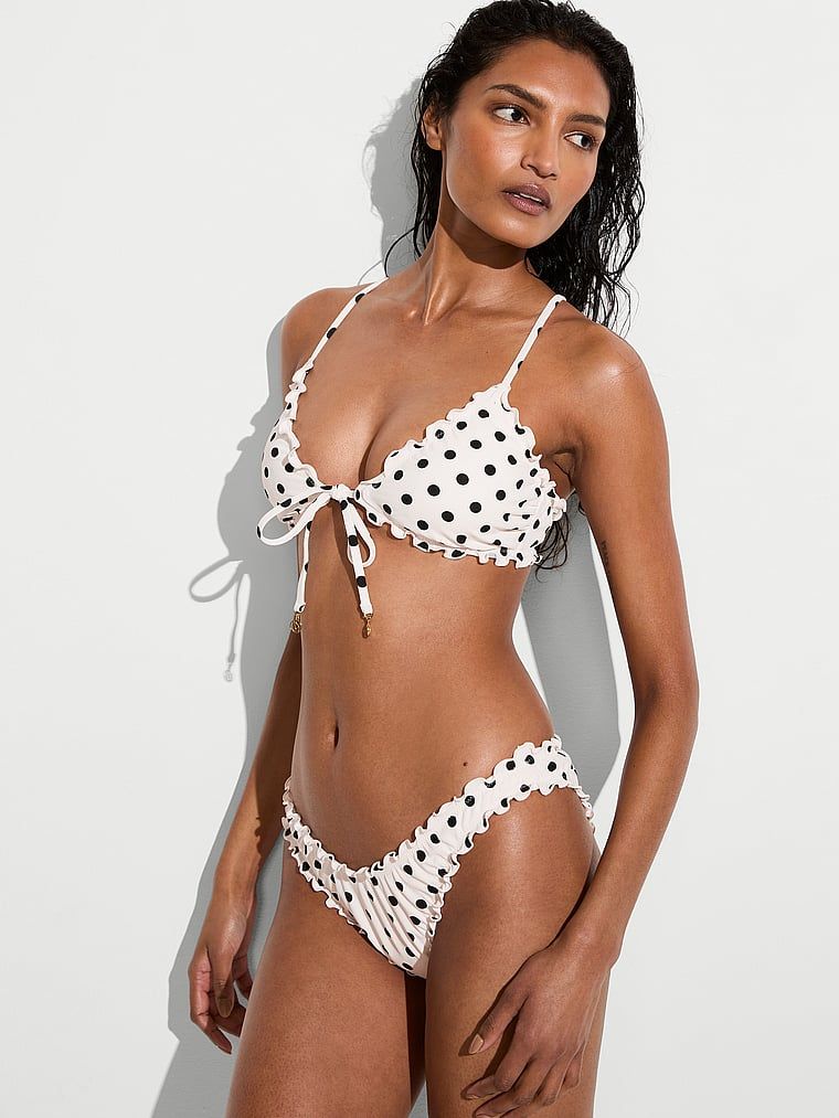 Victoria's Secret Swim Dráždivý trojúhelníkový braletkový bikinový top s volánky