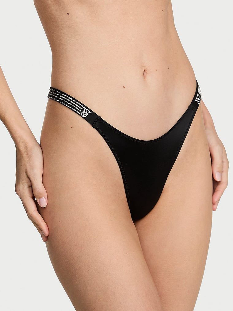 Very Sexy Tanga s ombré proužky a lesklým páskem