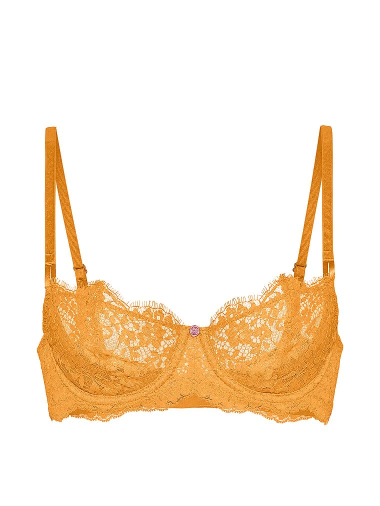 Wicked Lace Balconette nepolstrovaná podprsenka Balconette. Produkt je oranžové barvy a pochází z kolekce Dream Angels.