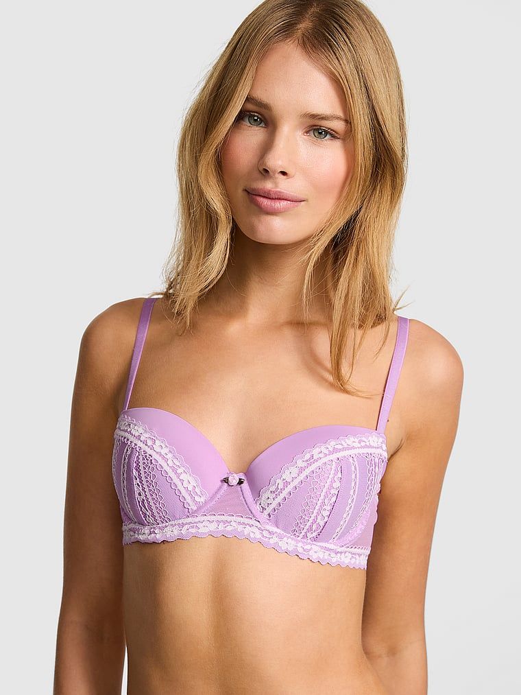 Lehce vyztužená balconette podprsenka PINK Wink