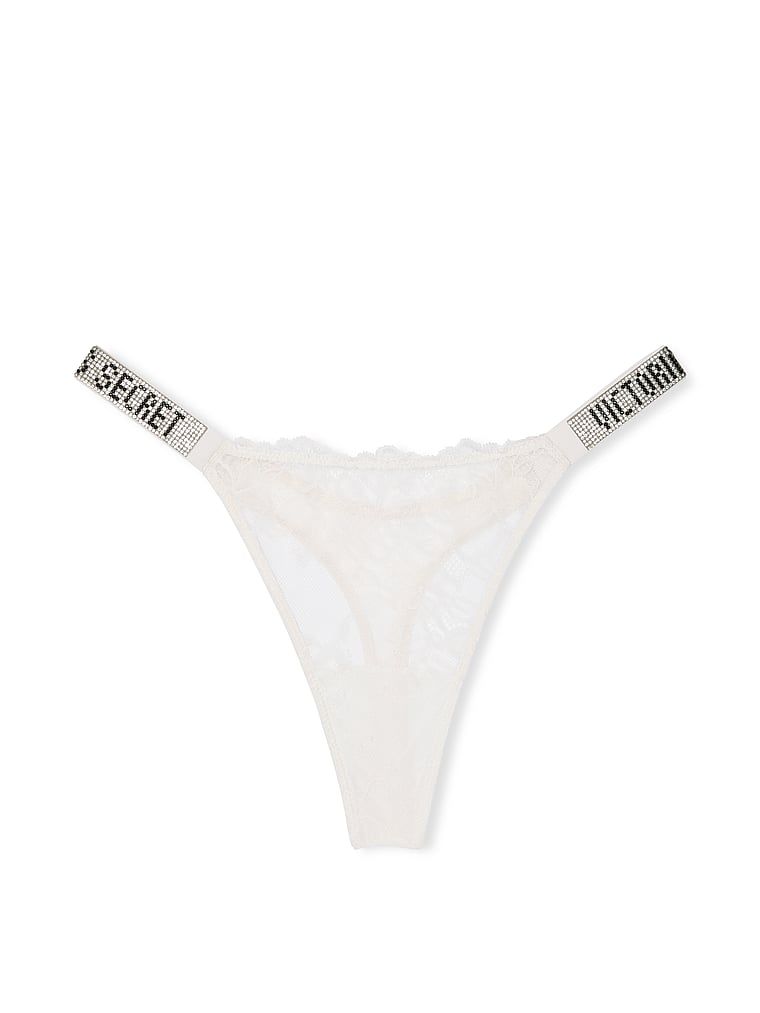 Řemínek Shine Strap Rose Krajka tanga. Produkt je bílý a pochází z kolekce Very Sexy.