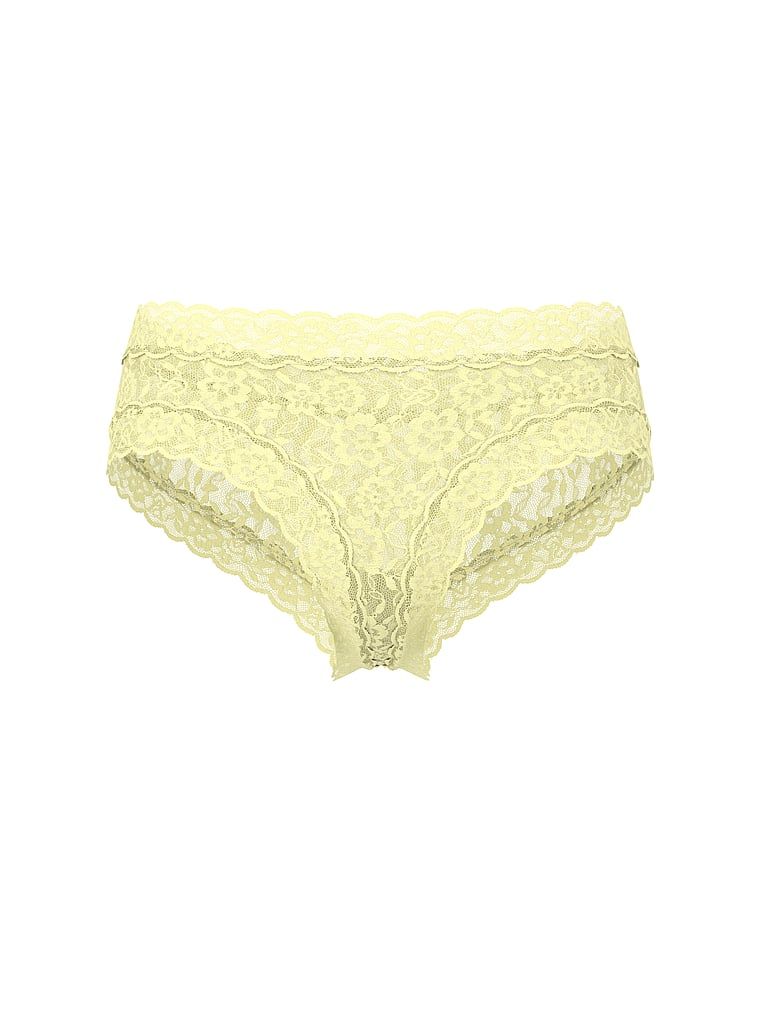 Krajkové krajkové kalhotky Laceky. Produkt je žluté barvy a pochází z kolekce Lacie.