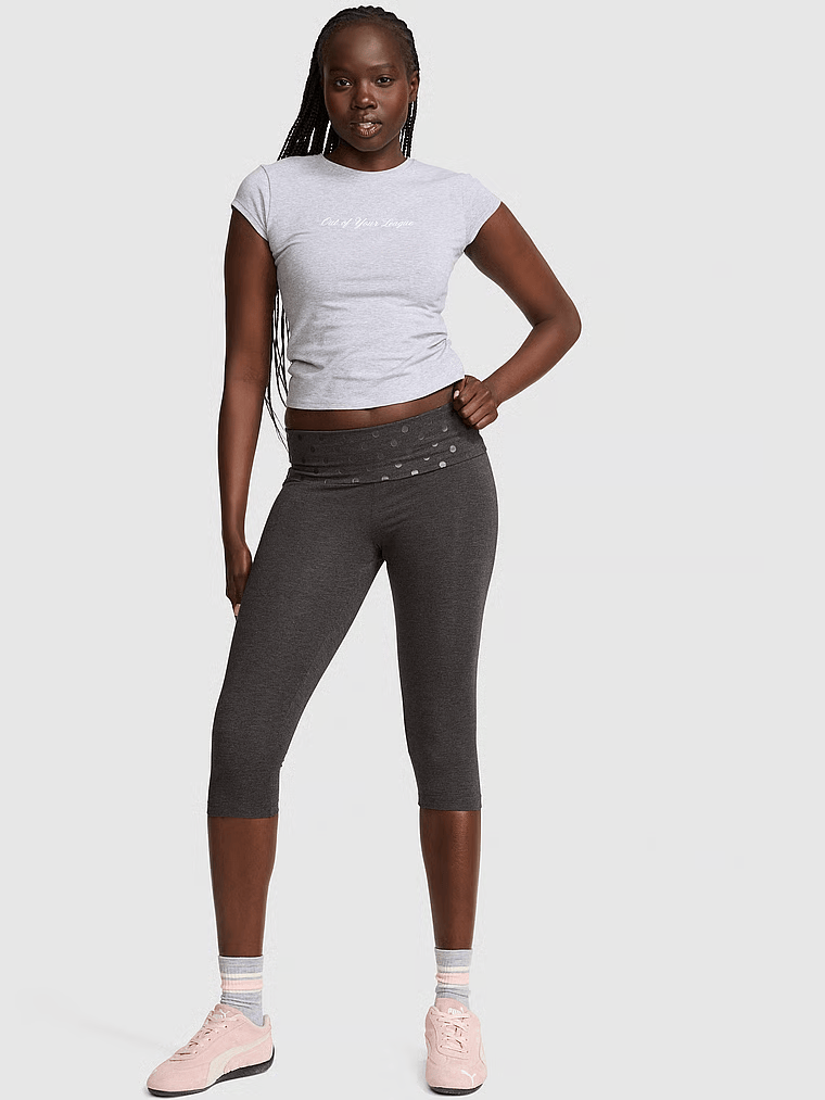 Capri legíny s ohrnovacím pasem All-Day Cotton