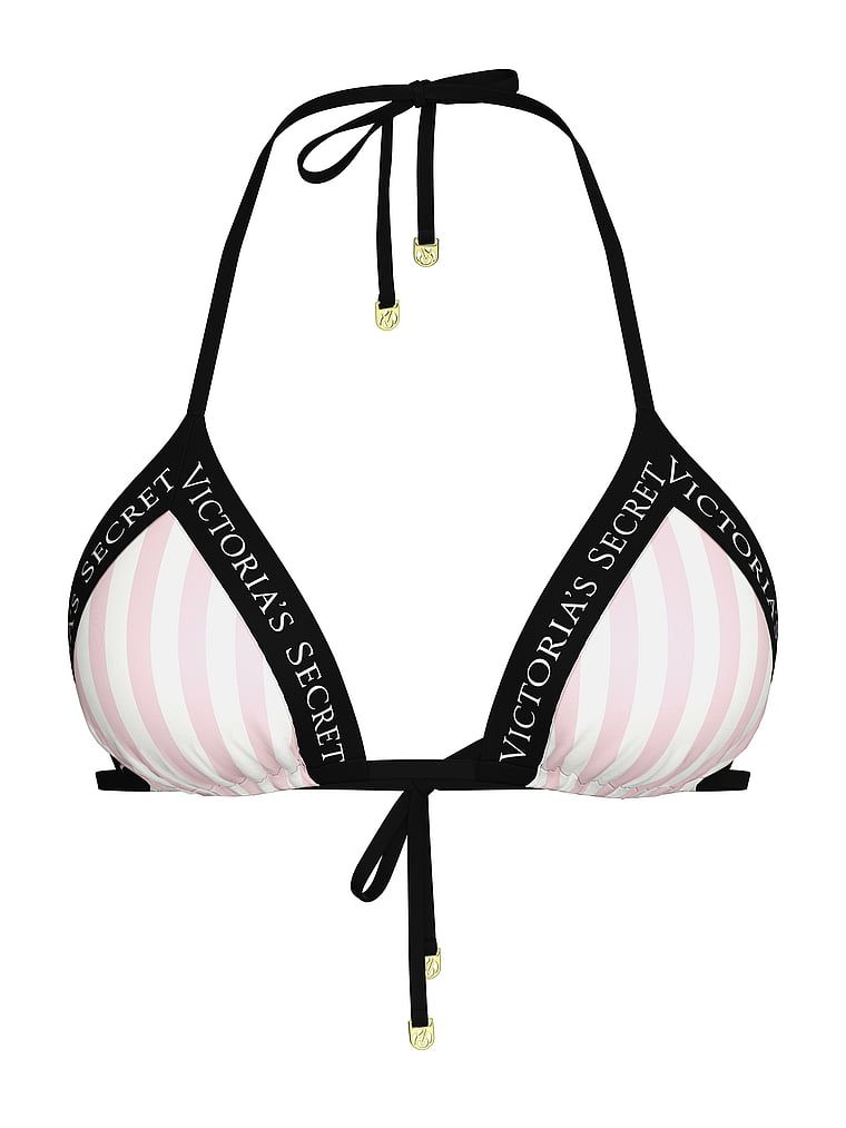 Top bikin VS ikonické logo. Produkt je vzorovaný a pochází z kolekce Victoria's Secret Swim.