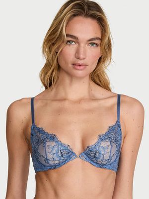 Very Sexy Nepodšitá demi podprsenka Denim s růžovou krajkou