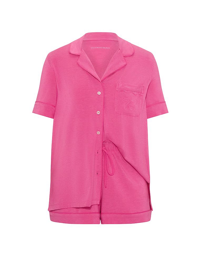 Modální pyžamo se SoSoft kraťasy. Produkt je růžové barvy a pochází z kolekce Victoria's Secret.