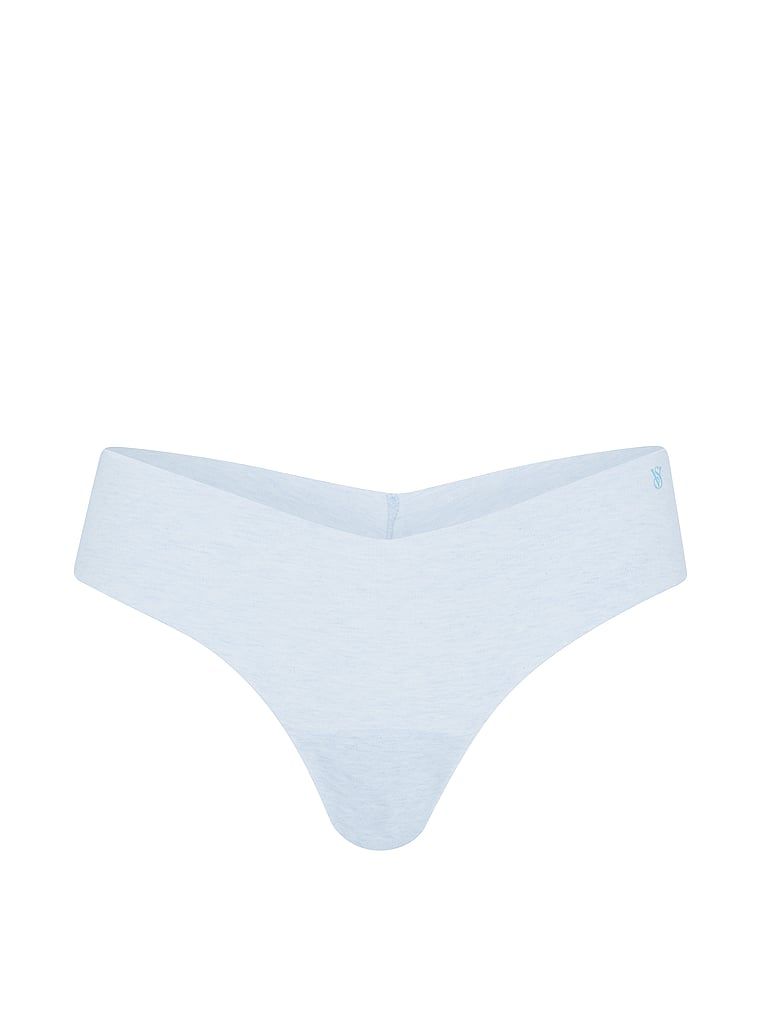 Bezešvové bavlněné tanga bez příznaků. Produkt je modré barvy a pochází z kolekce No-Show.